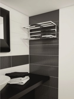 förkromad handdukstork, lyxig badrumsradiator, radiator med hyllor, handdukstork med hyllor