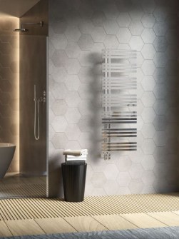 Inox radiator, inox handdukstork, italiensk badrumsradiator, minimalistisk handdukstork, handdukstork i rostfritt stål